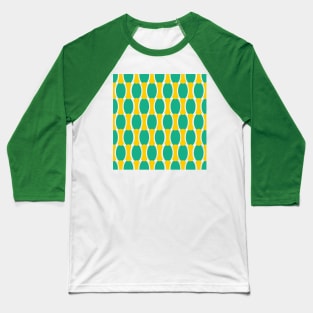 Green and Gold Pattern Baseball T-Shirt